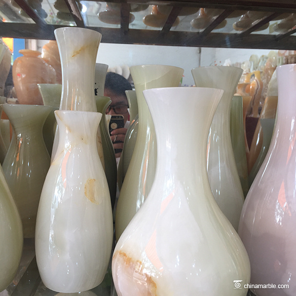 Home Decor Natural Stone Marble Onyx Handicraft Works Vase