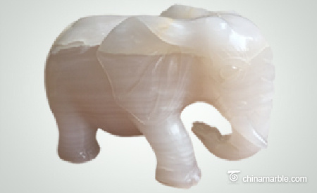 Chinese Lucky Animal Statue Jade Elephant Carving Handicraft Items