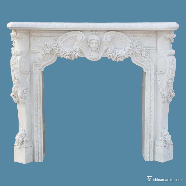 Carved marble mantel