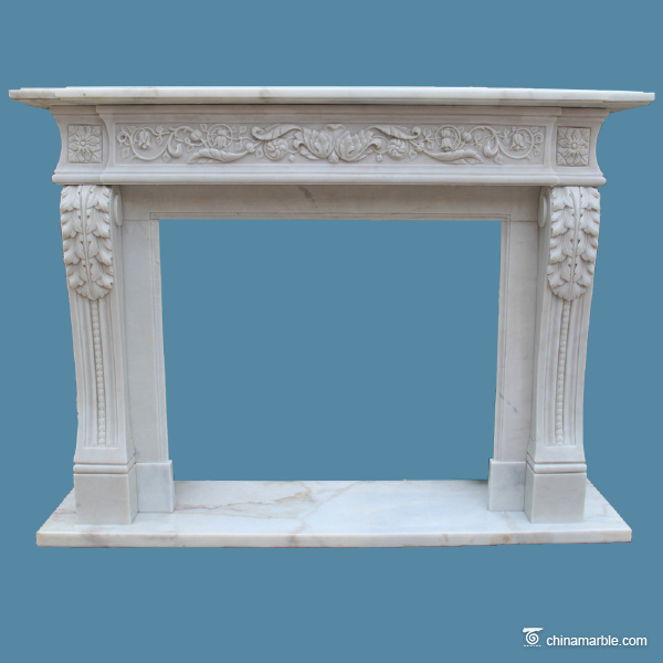 Flowers Carved Fireplace