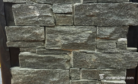Black Quartzite Cement Meshed Back Wall stone 60x20cm