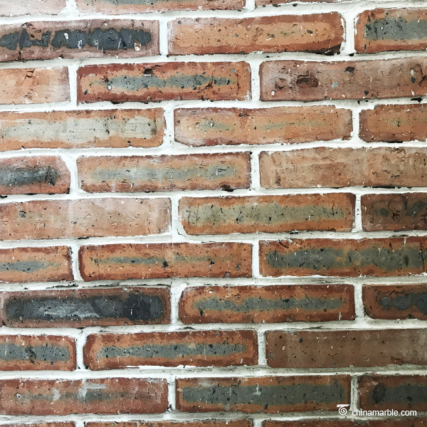 Old Reclaimed Bricks Sawn Cut Surface With Red Color