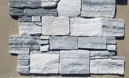 Cloudy Gray Quartz Meshed Cement Back exterior wall stone tile/stone wall cladding textures/stacked stone panel
