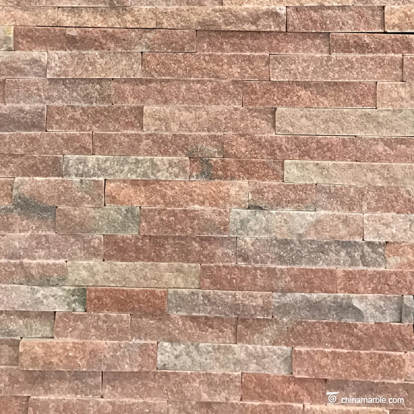 Peach Pink Quartzite Natural Stone Thin Veneer/Stone Wall Cladding Tiles/Culture Stone Natural