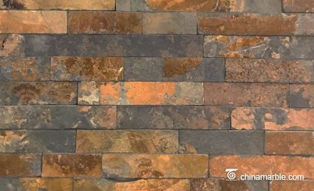 Copper Rust Slate China Cheap Ledge Stone, Wall Stone Cladding