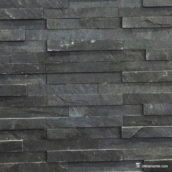 China Black Slate Ledge Stone, Wall Stone Cladding, Stacked Stone