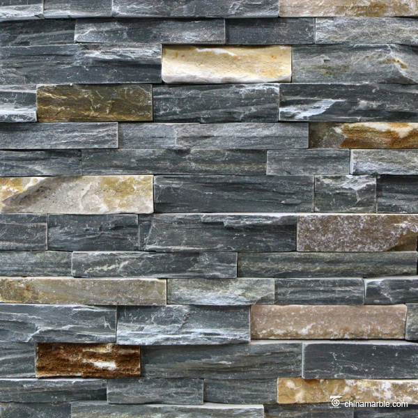 P013 Grey with P014 Rust Slate Rock Face Ledge Stone Price/Cultured Stone Veneer Lowes/Culture Stone Natural