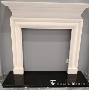Limestone Carved Continental Mantel Fireplace Surround