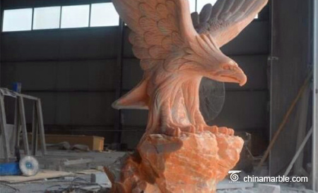 Carving and Stone Eagle Sculpture