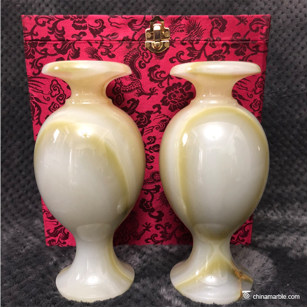 Stone vase home crafts office jade vase decoration commercial crafts gifts can be customized handicraft works