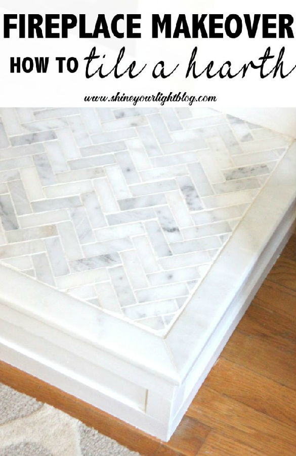 Marble Fireplace Makeover, How To Install Marble Tile Around Fireplace