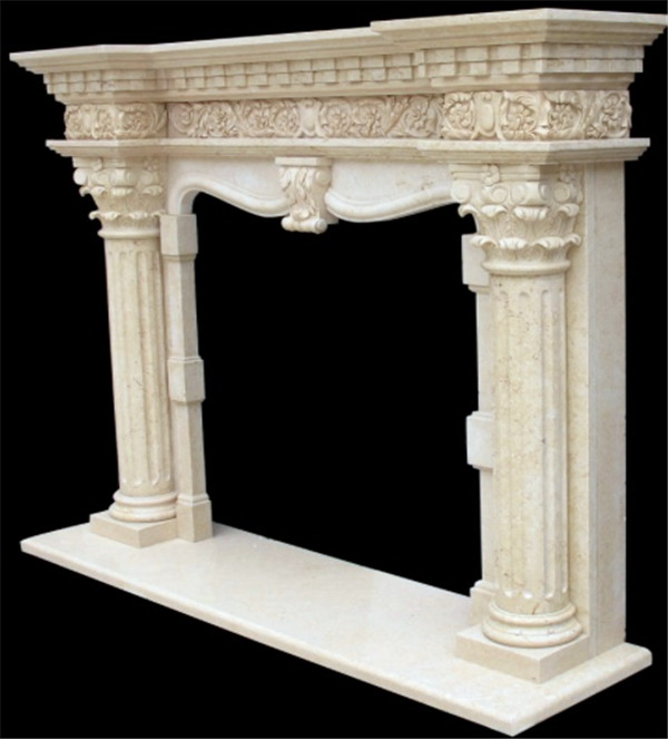 Cream marble fireplace FC-FP89.jpg
