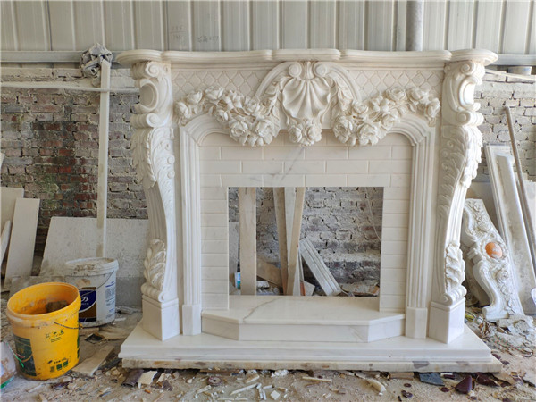White marble fireplace FC-FP94.jpg