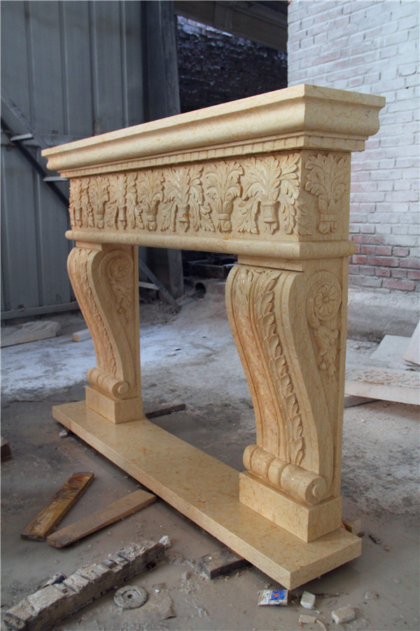 Cream marble mantel FC-FP97.jpg