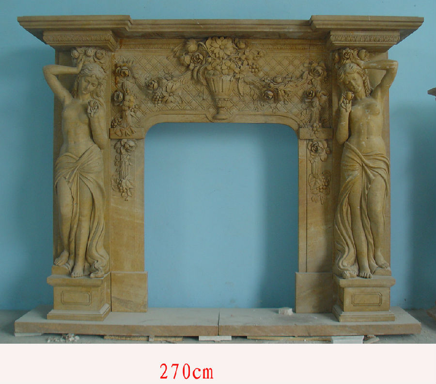 Brown marble Fireplace SC-FP53.JPG