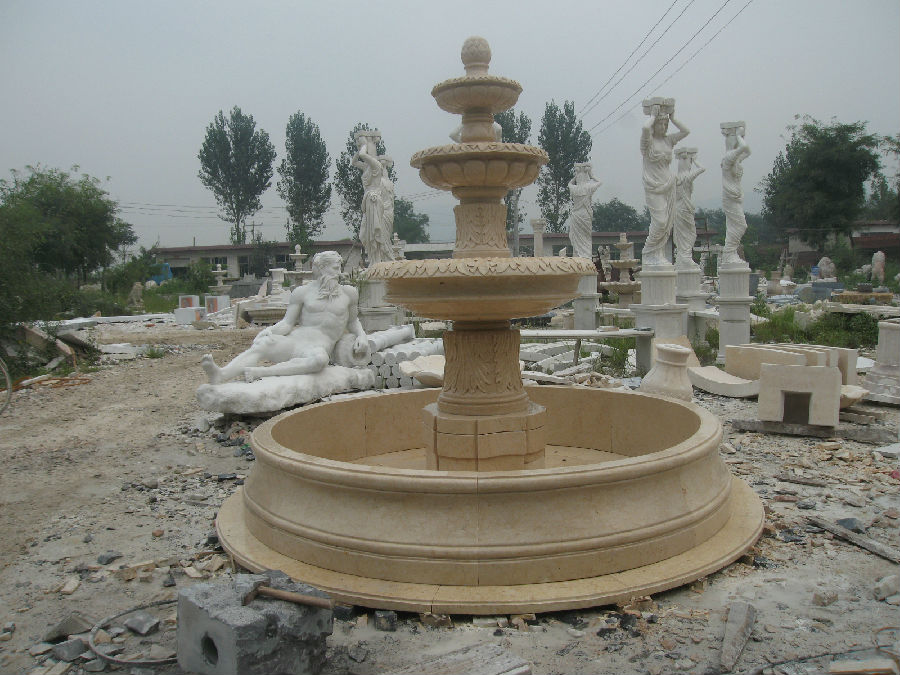 Cream marble fountain P-FTN23.jpg