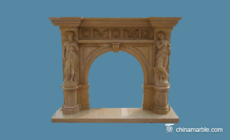 Sanstone fireplace mantel