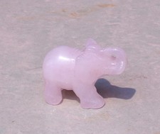 AAAA++21g Carved rose quartz Crystal Gem Stone elephant reiki healing