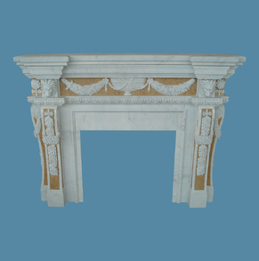 Marble carved fireplace FC-FP7