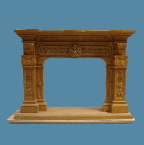 limestone fireplace mantel FC-