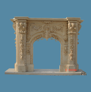 Stone carved fireplace FC-FP5