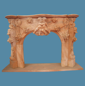 Marble carved fireplace FC-FP4