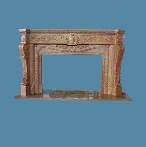 Red marble fireplace FC-FP23