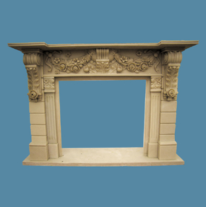 Marble carved mantel FC-FP09
