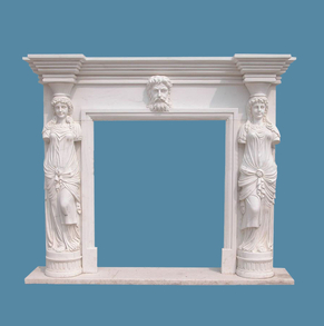 Cream Marble Fireplace Mantel 