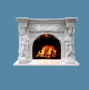 White Marble Stone Cherubs Fir