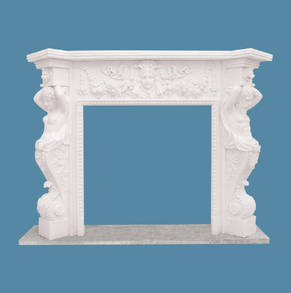 Carved marble fireplace SC-FP1