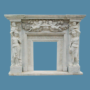 Two maidens marble fireplace S