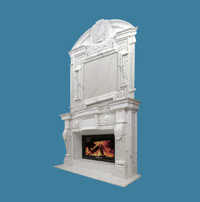 White Marble Double Fireplace 