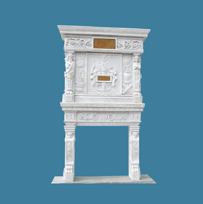Classic marble fireplace with 