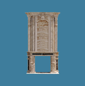 Travertine double fireplace DB