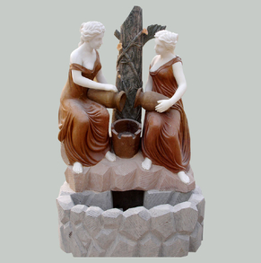 Two ladies marble wall fountai