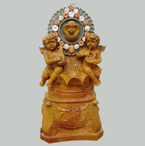 Two cherubs wall fountain W-FT