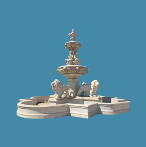 lion fountain/horse fountain f