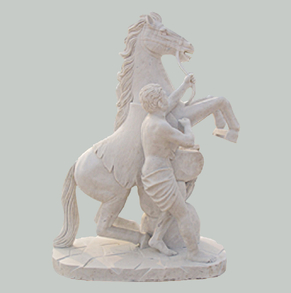 Horse With Man Statue M-Horse-
