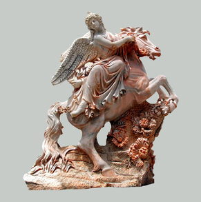 Angel With Marble Horse M-Hors