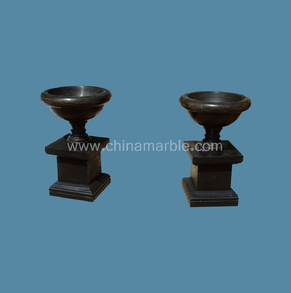 Black stone flowerpot FLP-03