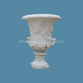 White marble flowerpot FLP-02