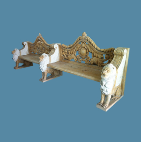 Fancy carved stone bench TBN-0