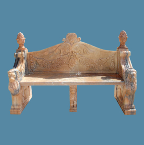 Flowers Carved Marble Bench TB