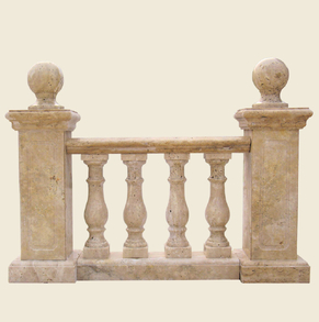 Travertine balustrade with pos