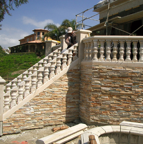 Beige limestone balustrade BLD