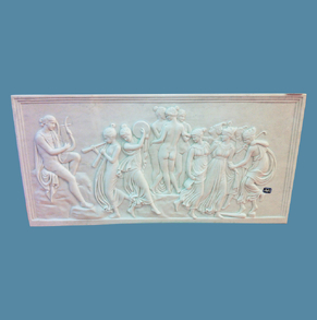 White marble figures wall reli