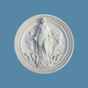 Circle marble wall relief pane