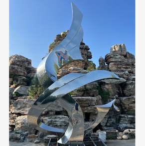 Stainless steel abstract sculp