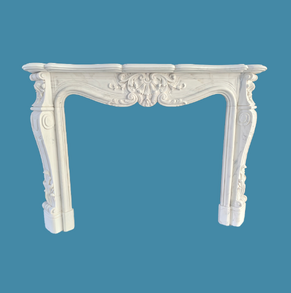 Flower carved Statuary white m